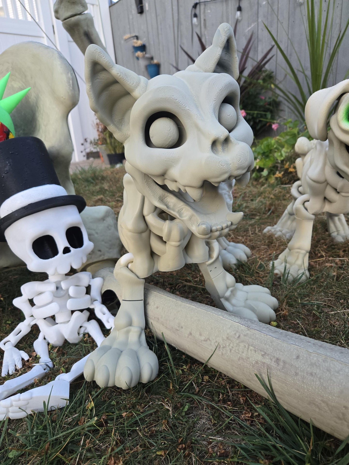 Massive 3D Printed Skeleton Animal Figure: Halloween Decor