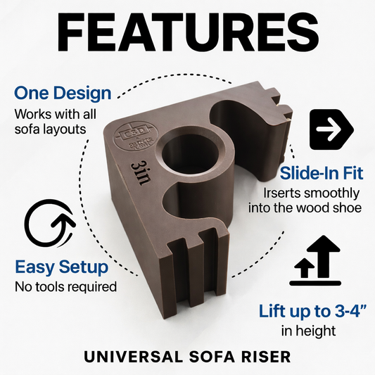 Shoe Riser: 3-4in compatible with Lovesac Wood Shoes