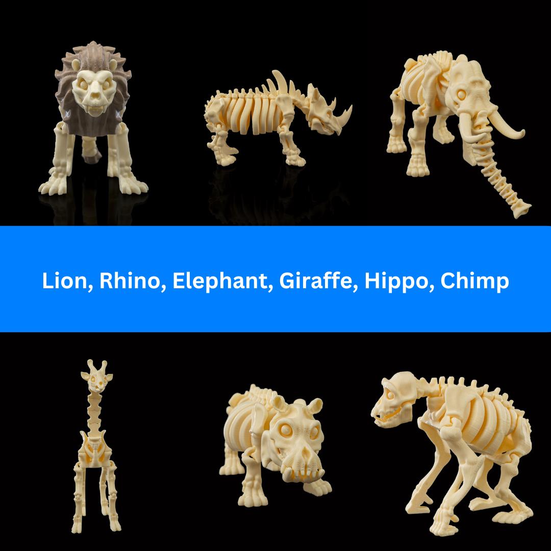 Massive 3D Printed Skeleton Animal Figure: Halloween Decor