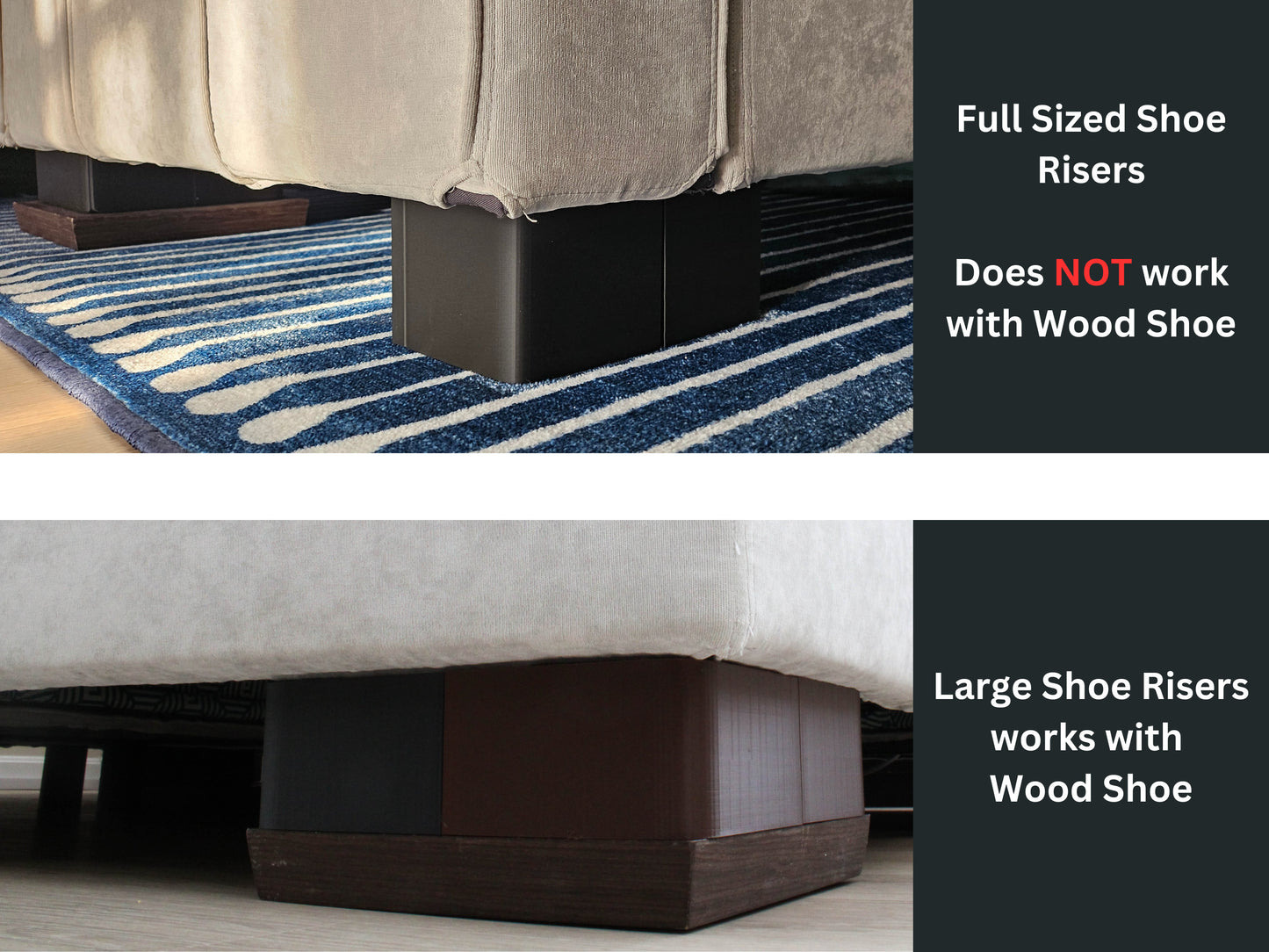Shoe Riser: 3-4in compatible with Lovesac Wood Shoes