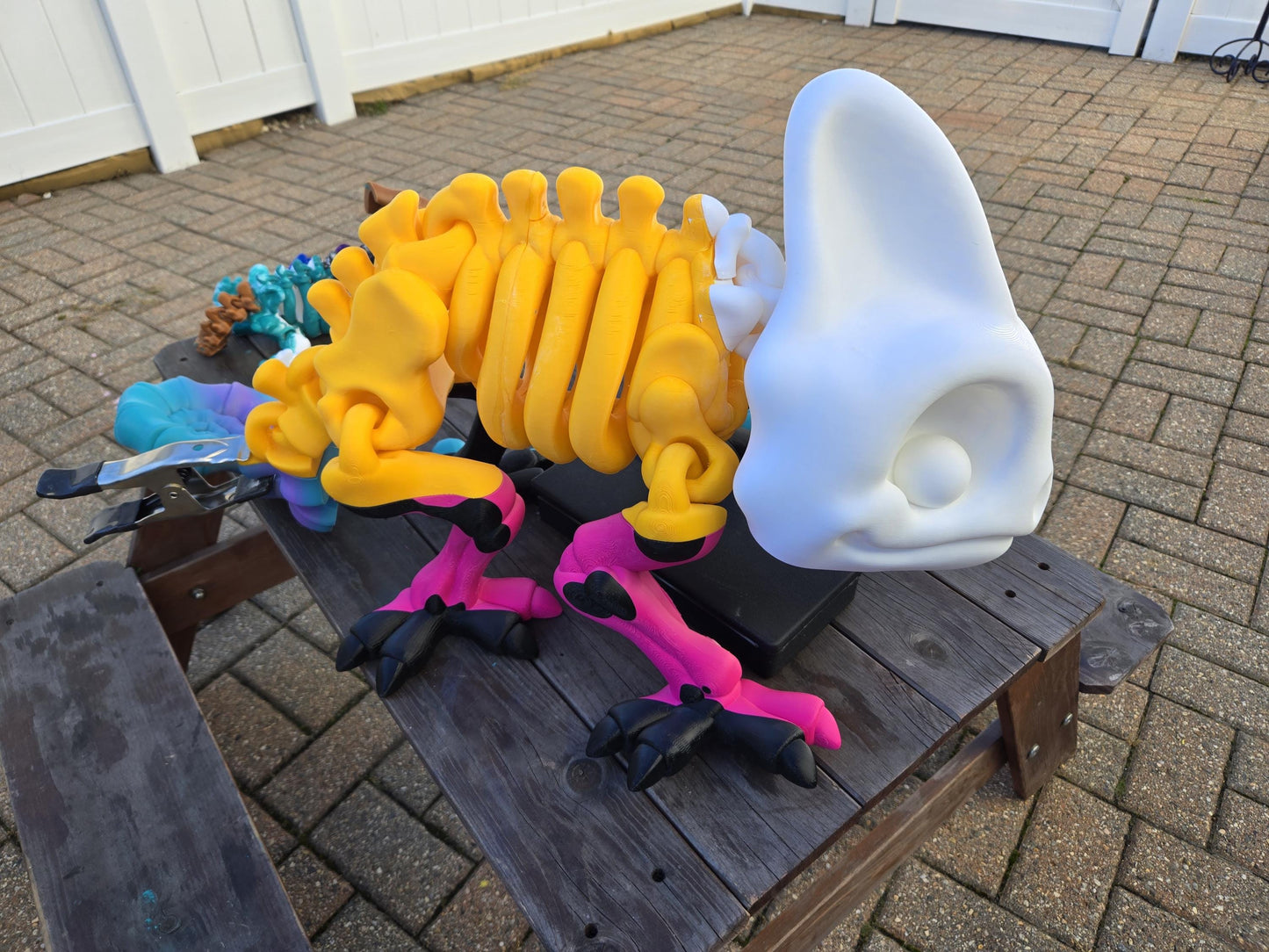 Massive 3D Printed Skeleton Animal Figure: Halloween Decor