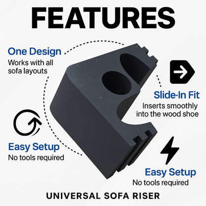 Shoe Riser: 3-4in compatible with Lovesac Wood Shoes