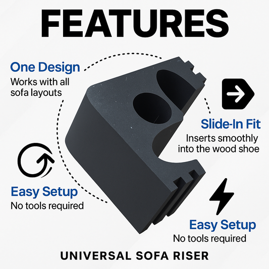 Shoe Riser: 3-4in compatible with Lovesac Wood Shoes