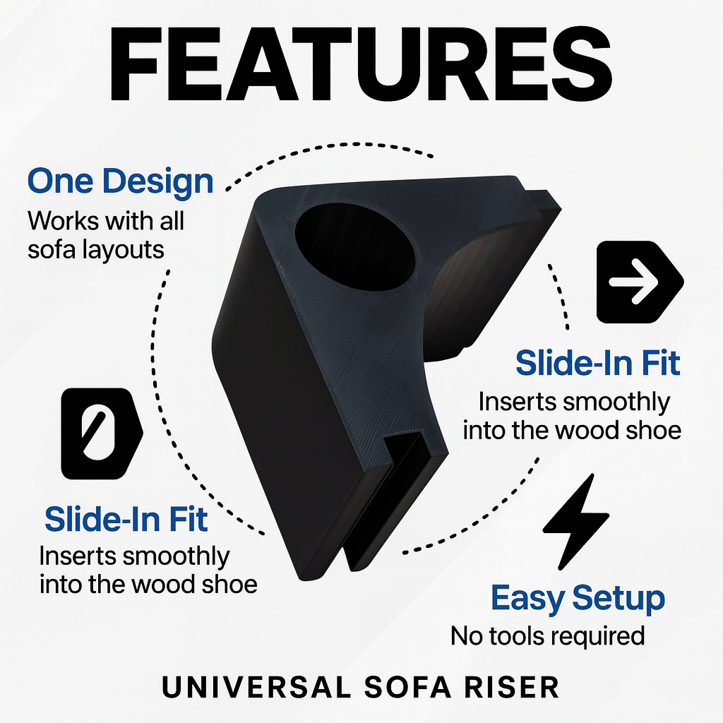 Full Size Shoe Riser 4-5in compatible with LoveSac legs