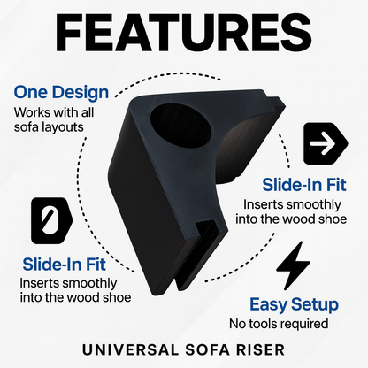 Full Size Shoe Riser 4-5in compatible with LoveSac legs