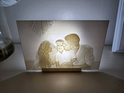 3D Printed Photo, Stand and Light